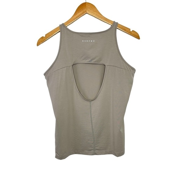 Ever Forward EVRFWD Womens Activewear Tank Top Size Small Gray Cutout Back - Picture 2 of 6